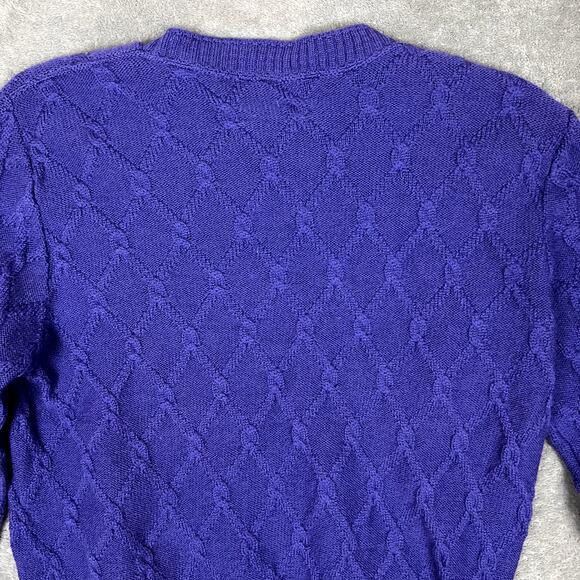 Vintage Pendleton Fine Wool Sweater Womens L Purple Knit Made in USA - Picture 5 of 8